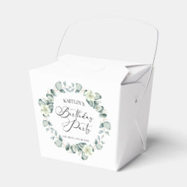 グリーンユーカリ葉パネス植物誕生日パーティー フェイバーボックス