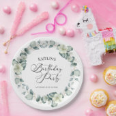 グリーンユーカリ葉パネス植物誕生日パーティー ペーパープレート (パーティー)