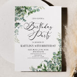 グリーンユーカリ葉パネス植物誕生日パーティー 招待状<br><div class="desc">緑のユーカリ植物誕生会の招待状！</div>
