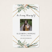 グリーンユーカリ葉フレームフォト祈りの言葉カード (正面)