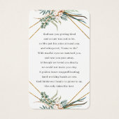 グリーンユーカリ葉フレームフォト祈りの言葉カード (裏面)
