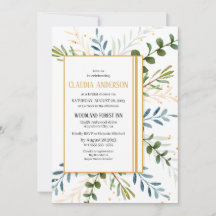 グリーンユーカリ葉ブライダルシャワー