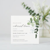 グリーンユーカリ葉リハーサルディナーカード サンキューカード (スタンド正面)