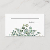 グリーンユーカリ葉植物学庭園の結婚式 プレイスカード (正面)