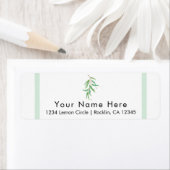 グリーンユーカリ葉植物学素朴結婚ズ ラベル (インサイチュ)