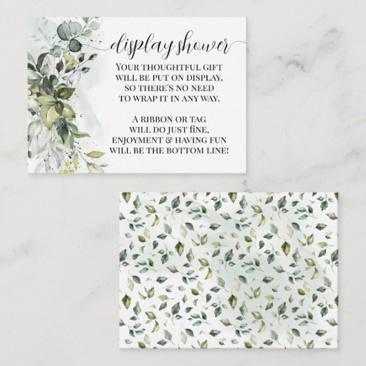 グリーンユーカリ表示なしラッピングシャワー エンクロージャーカード (正面/裏面)