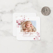 グリーンユーカリ赤ちゃんシャワーありがとう ノートカード (正面/裏面インサイチュ)