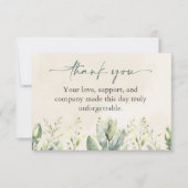 グリーンユーカリ赤ちゃんシャワーサンキューカード サンキューカード (正面)