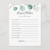 グリーンユーカリ赤ちゃんシャワー希望&ウィッシュカード ポストカード (正面)