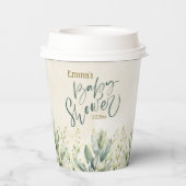 グリーンユーカリ赤ちゃんシャワー 紙コップ (裏面)