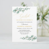 グリーンユーカリ金属金ゴールド卒業 招待状 (スタンド正面)