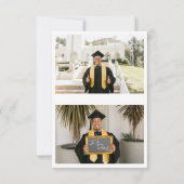 グリーンユーカリ金属金ゴールド卒業 招待状 (裏面)