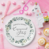 グリーンユーカリ離れパネスボタニカル婚約パーティ ペーパープレート (パーティー)