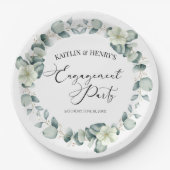グリーンユーカリ離れパネスボタニカル婚約パーティ ペーパープレート (正面)