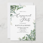 グリーンユーカリ離れパネスボタニカル婚約パーティ 招待状 (正面)