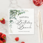 グリーンユーカリ離れパネスボタニカル誕生日ブランチ スタンダードランチョンナプキン (インサイチュ)