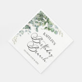 グリーンユーカリ離れパネスボタニカル誕生日ブランチ スタンダードランチョンナプキン (角)