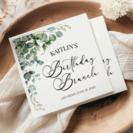グリーンユーカリ離れパネスボタニカル誕生日ブランチ スタンダードランチョンナプキン