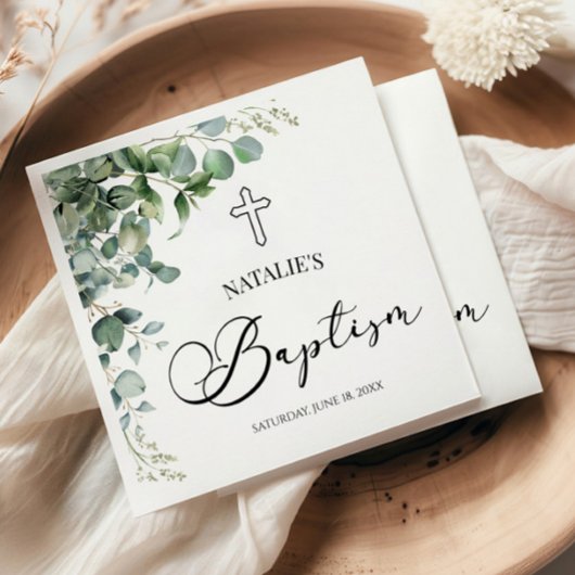 グリーンユーカリ離れパプティス スタンダードランチョンナプキン