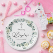 グリーンユーカリ離れパプティス ペーパープレート (パーティー)