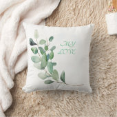 グリーンユーカリ離れ クッション (ブランケット)