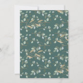 グリーンユーカリ |女の子の赤ちゃんシャワー水色 招待状 (裏面)