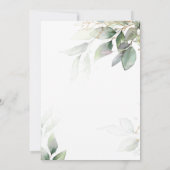 グリーンユーカリ&金ゴールド確認招待状 招待状 (裏面)