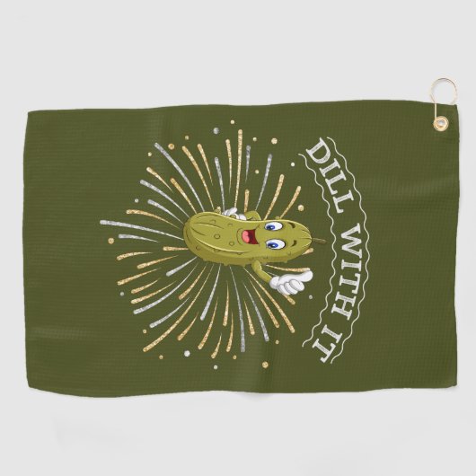グリーンユーモアのあるディル漬けゴルフタオル ゴルフタオル (横)