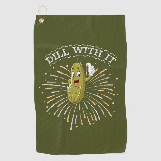 グリーンユーモアのあるディル漬けゴルフタオル ゴルフタオル (正面)