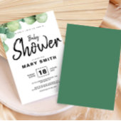 グリーンユ素朴ーカリプタスベイビーシャワー招待状