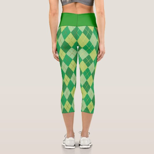 グリーンヨガアーガイルカプリスレギンス カプリレギンス (裏面)