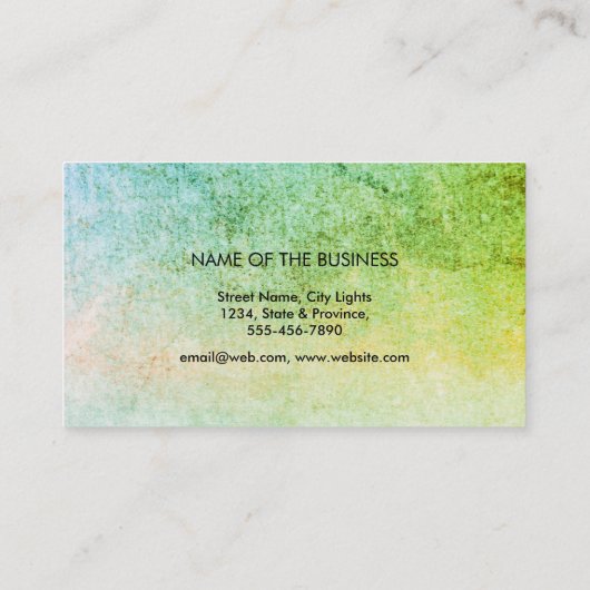 グリーンヨガインストラクターロータスフラワーウォーターカラー 名刺 (裏面)