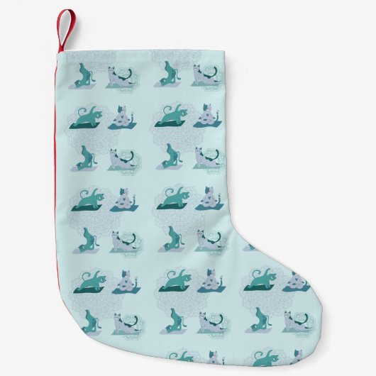 グリーンヨガキャッツ スモールクリスマスストッキング (正面)