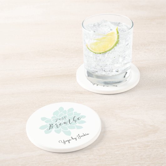 グリーンヨガ呼吸ホワイトフローラ コースター (側面)