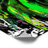 グリーンライオンヘッドポスター – ライオン顔ポートレートポスター ポスター (角)