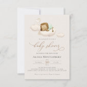 グリーンライオンベビーシャワー招待状 招待状 (正面)