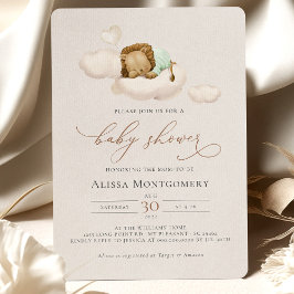 グリーンライオンベビーシャワー招待状 招待状