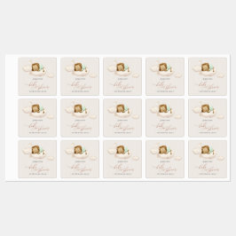 グリーンライオン赤ちゃんシャワーラベル ラベル