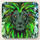 グリーンライオン – ライオンポートレートスケッチ – ライオンコースター コースター (正面)