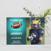 グリーンライトサッカー誕生日招待状写真 招待状 (スタンド正面)