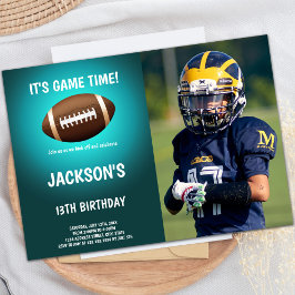 グリーンライトサッカー誕生日招待状写真 招待状