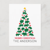 グリーンライノセロスクリスマスツリーレッドポー ポストカード (正面)