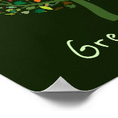 グリーンライフのスローガン緑のかわいい木の環境 ポスター (角)