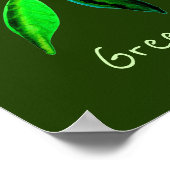 グリーンライフスローガン葉エコイラストレーション ポスター (角)