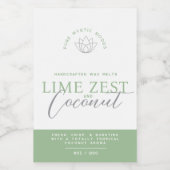 グリーンライムとココナッツワックスは製品ラベルを溶かす ワインラベル (シングルラベル)
