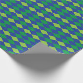 グリーンライムグリーンダイヤモンドパ市松模様にターン ラッピングペーパー (角)