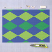 グリーンライムグリーンダイヤモンドパ市松模様にターン 薄葉紙 (クラフト)