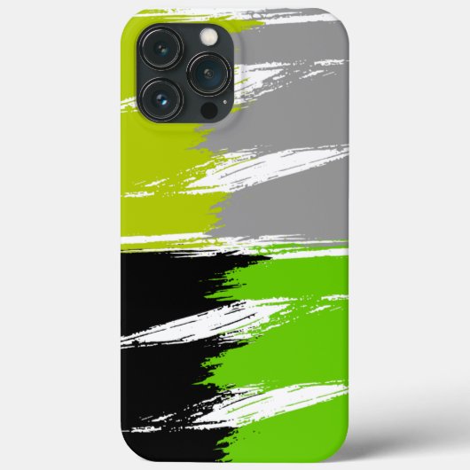 グリーンライムグレー白黒ブラシストローク絵を描 Case-Mate iPhoneケース (裏面)
