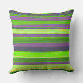 グリーンライムパープル抽象芸術ストライプ クッション (裏面)