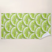 グリーンライムフルーツスライス ビーチタオル (正面)